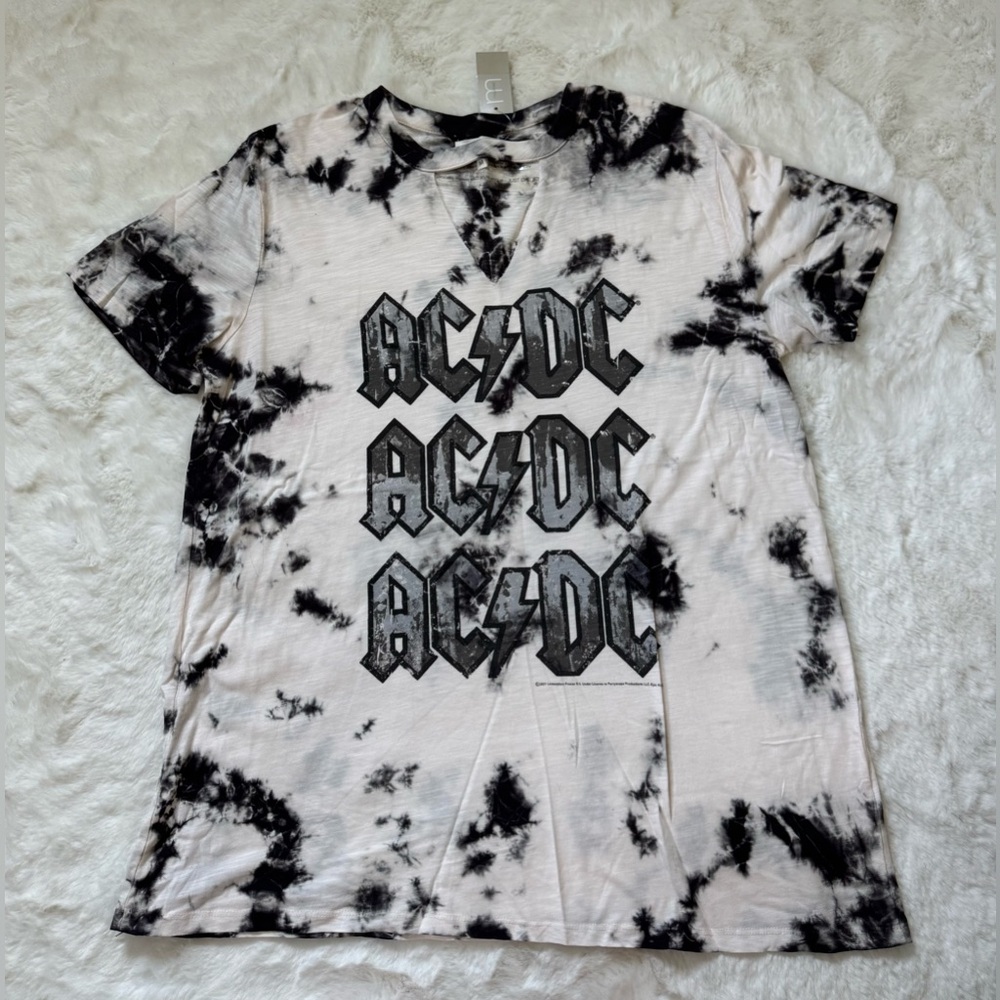 AC/DC Tie-Dye Graphic T-Shirt